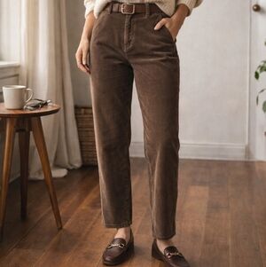 Dockers Women Brown Corduroy Pants Size 14 Med Favorite‎ Fit